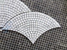 Carrara White mosaic fan-shape